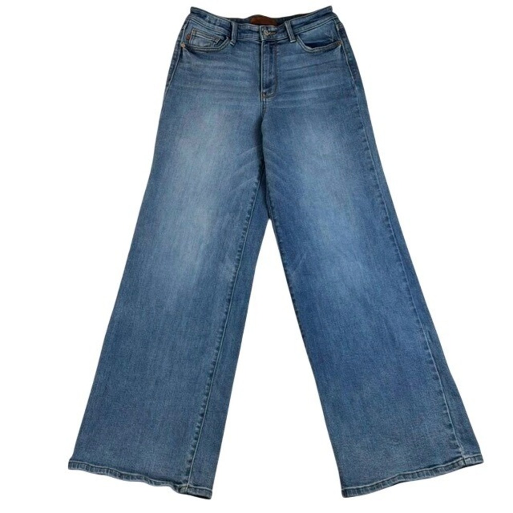 Judy Blue Medium Wash High Waisted Wide Leg Jeans Size 5/27